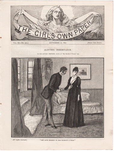 Original antique engraving from The Girl's Own Paper 1888-1890